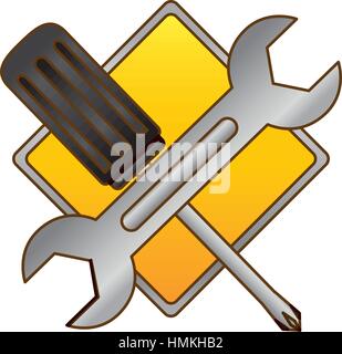 technical workshop stock emblem icon, vector illustration image Stock Vector