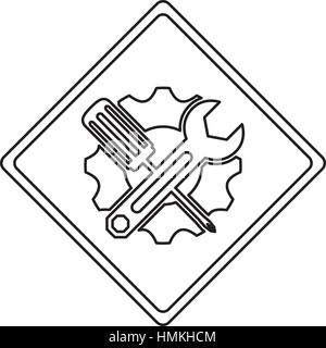 technical workshop stock emblem icon, vector illustration image Stock Vector