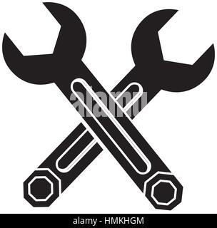 technical workshop stock emblem icon, vector illustration image Stock Vector