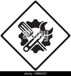 technical workshop stock emblem icon, vector illustration image Stock Vector