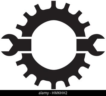 technical workshop stock emblem icon, vector illustration image Stock Vector