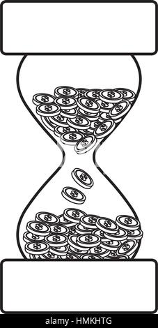 Sandclock, Time is money concept symbol. Flat Isometric Icon or Logo ...