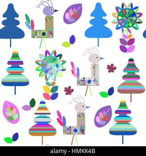 Floral seamless pattern, vector Stock Vector