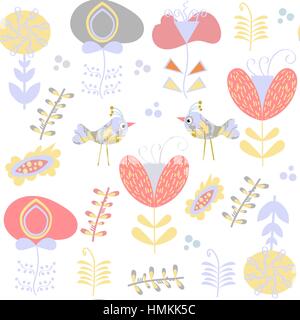Floral seamless pattern, vector Stock Vector