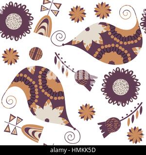 Floral seamless pattern, vector Stock Vector