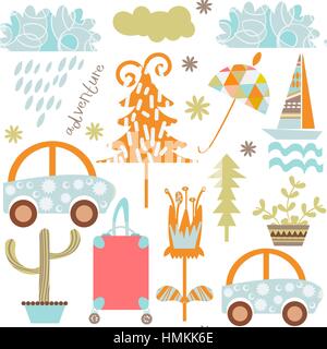 Travel seamless pattern Stock Vector