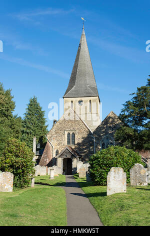 St James's Shere Parish Church, The Square, Shere, Surrey, England, United Kingdom Stock Photo