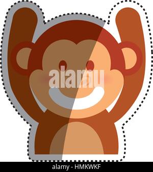 Cute monkey cartoon icon vector  illustration  graphic design Stock Vector