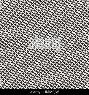 Hand Drawn Triangle Waves. Vector Seamless Black and White Pattern. Stock Vector