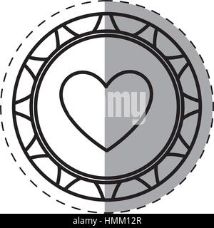 casino poker chip heart thin line vector illustration eps 10 Stock Vector