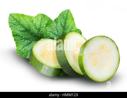 Group of squashes vegetable marrow zucchini isolated on white background with clipping path Stock Photo