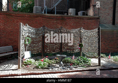 The Iraq & Afghanistan Wars Dog Tag Memorial in Boston, MA. Stock Photo