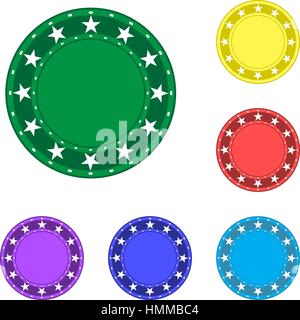 Vector badge flat style vector for advertisement offer. Isolated blank badge sticker for design. Stock Vector