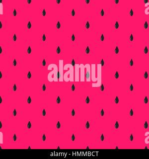 Seamless vector pattern of red watermelon flesh with black seeds. Simple and beautiful abstract pattern. Stock Vector