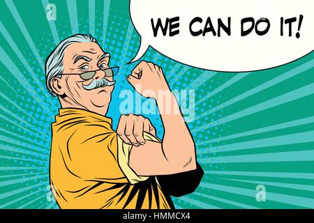 we can do it old man Stock Vector