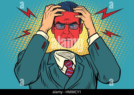Anger or headache in men Stock Vector