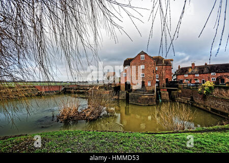 The Abbey Mill still remains upon the Mill Avon, a channel allegedly built by the monks representing one of the biggest projects in Tewkesbury Stock Photo