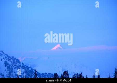 highest mountain peak at dawn Stock Photo