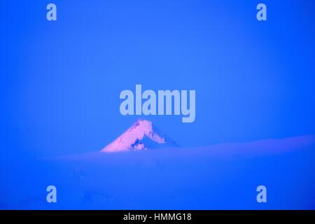 highest mountain peak at dawn Stock Photo