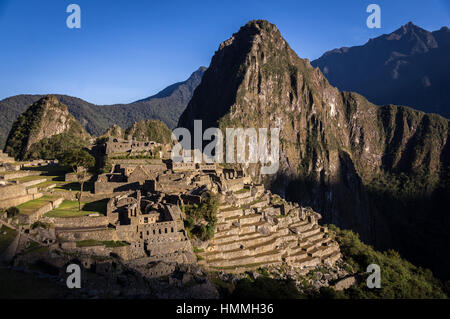 Machu Picchu Inca city, Peru at sunrise Stock Photo