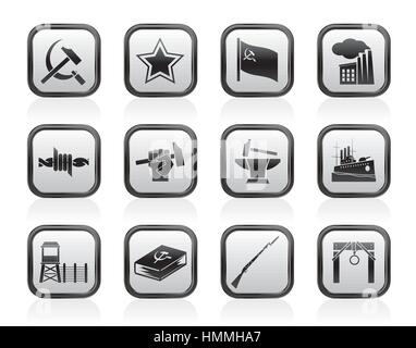 Communism, socialism and revolution icons Stock Vector