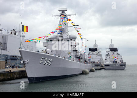 DEN HELDER, THE NETHERLANDS - JUNE 23: Belgian Navy Frigate F930 Leopold I during the Dutch Navy Days on June 23, 2013 in Den Helder, The Netherlands Stock Photo