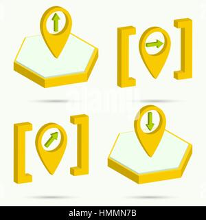 Isometric icons. Collection of four arrow icons. Vector illustration Stock Vector