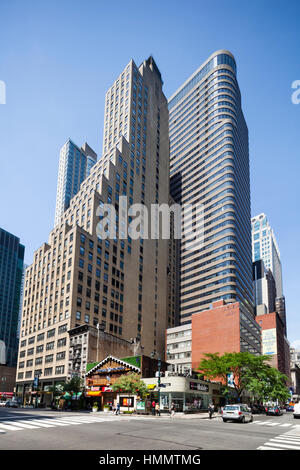 New York City - June 22: Skyscrapers and the Bierhaus NYC on 3rd Avenue in New York on June 22, 2013 Stock Photo