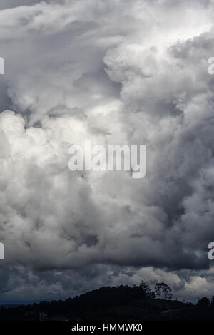 heavy clouds in the rainy season over Medellin area of Colombia Stock Photo