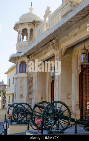 Arch with an entrance the City palace of Udaipur in India Stock Photo