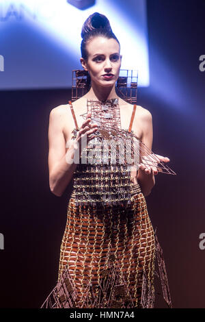 Milan, Italy. 09th Feb, 2017. Chocolate Fashion Show at Salon du Chocolat 2017, the most important event about chocolate in the world Credit: Mairo Cinquetti/Alamy Live News Stock Photo