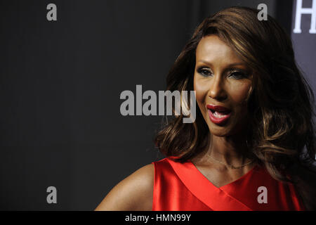 New York. 8th Feb, 2017. Iman attends the 19th amfAR New York Gala 2017 at Cipriani Wall Street on February 8, 2017 in New York. | Verwendung weltweit/picture alliance Credit: dpa/Alamy Live News Stock Photo