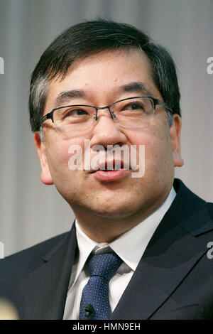 The University of Tokyo President Makoto Gonokami speaks during a special talk event called Young People Creating the Future on February 10, 2017, Tokyo, Japan. Gonokami alongside SoftBank Group Corp. CEO Masayoshi Son, Nobel Prize-winning stem cell researcher Shinya Yamanaka and professional shogi player and chess FIDE Master Yoshiharu Habu discussed the future for young generations in this technological era. Credit: Rodrigo Reyes Marin/AFLO/Alamy Live News Stock Photo