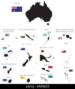 Australia and Oceania vector countries flags Stock Vector Image & Art ...