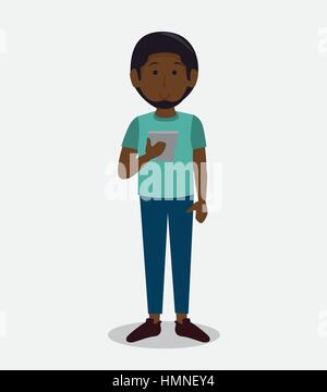 man using smartphone icon vector illustration design Stock Vector