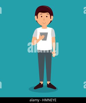 man using smartphone icon vector illustration design Stock Vector
