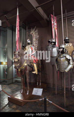 Polish Hussars (Husarz, Husaria) in Polish Army Museum in Warsaw, Poland, Europe, 16-17 century armours Stock Photo
