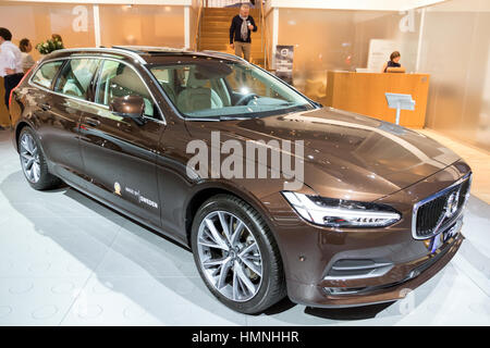 BRUSSELS - JAN 19, 2017: Volvo V90 presented at the Brussels Motor Show. Stock Photo