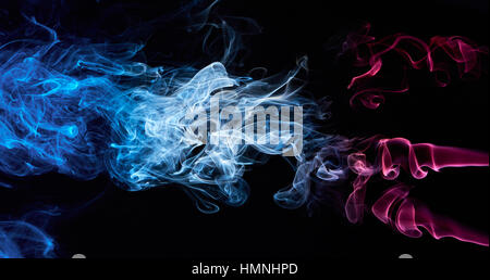 colored abstract smoke isolated on black background Stock Photo