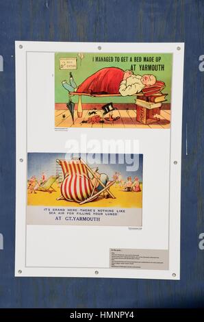 Great Yarmouth  Norfolk  , United Kingdom - October 25, 2016: Vintage posters of Holiday Resort of Great Yarmouth Stock Photo