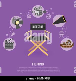 Cinema and filming concept Stock Vector
