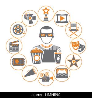 Cinema and Movie concept Stock Vector