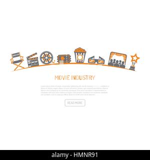 Cinema and filming concept Stock Vector