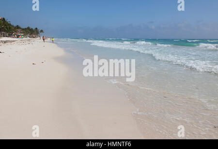 Mexico, Yucatan, Sandy Beach And Turquoise Sea Stock Photo - Alamy