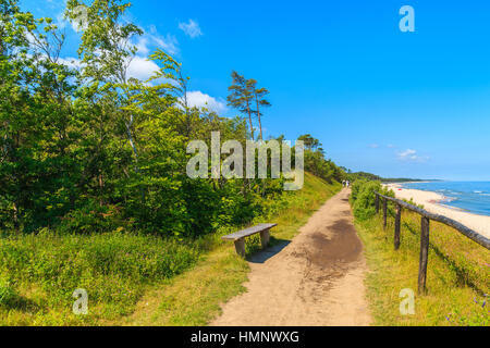 Coastal path along beach in Jastrzebia Gora, Baltic Sea, Poland Stock Photo