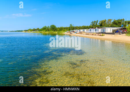 Beach of camping site in Chalupy village on Hel peninsula, Baltic Sea, Poland Stock Photo