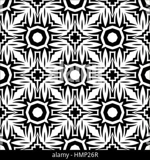 Decorative Retro Black White Seamless Pattern Stock Vector