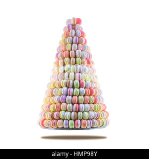 Colourful tasty macaroons  isolated on white background Stock Photo