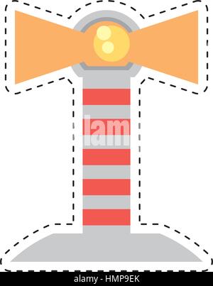 lighthouse sea navegation signal cut line vector illustration eps 10 Stock Vector