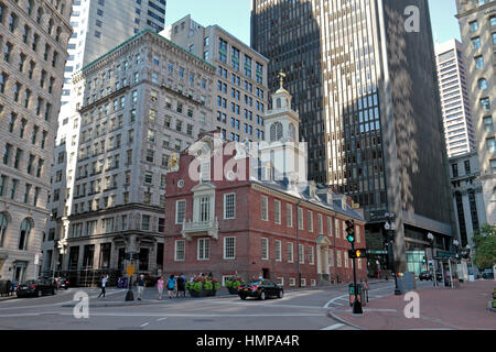 The Old State House, site of the Boston Massacre, Boston, Massachusetts, United States. Stock Photo